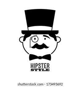 hipster design over white   background vector  illustration  