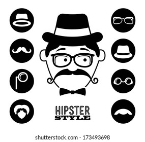 hipster design over white  background vector  illustration  