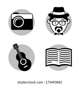 hipster design over white  background vector  illustration  