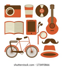 hipster design over  white  background vector  illustration  