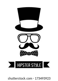 hipster design over  white  background vector  illustration  