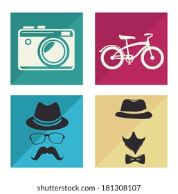 hipster design over white background vector  illustration  