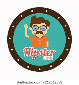 Hipster design over white background, vector illustration
