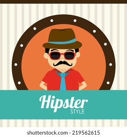 Hipster design over white background, vector illustration