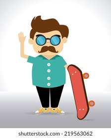 Hipster design over white background, vector illustration
