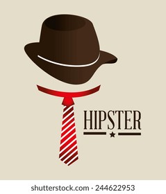 Hipster design over white background, vector illustration.