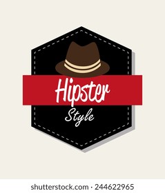 Hipster design over white background, vector illustration.