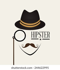 Hipster design over white background, vector illustration.