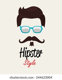 Hipster design over white background, vector illustration.