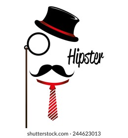 Hipster design over white background, vector illustration.