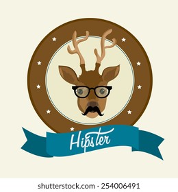 Hipster design over white background, vector illustration.
