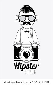 Hipster design over white background, vector illustration.