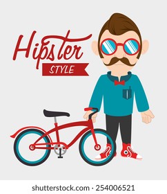 Hipster design over white background, vector illustration. Hipster design over white background, vector illustration.