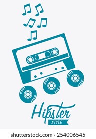 Hipster design over white background, vector illustration.