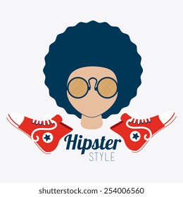Hipster design over white background, vector illustration.