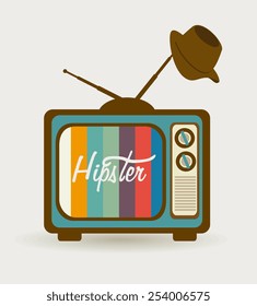 Hipster design over white background, vector illustration.