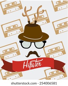Hipster design over white background, vector illustration.