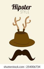 Hipster design over white background, vector illustration.