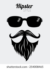 Hipster design over white background, vector illustration.
