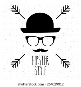 Hipster design over white background, vector illustration