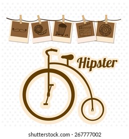 Hipster design over white background, vector illustration