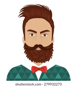 Hipster design over white background ,vector illustration.