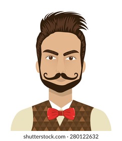 Hipster design over white background ,vector illustration.