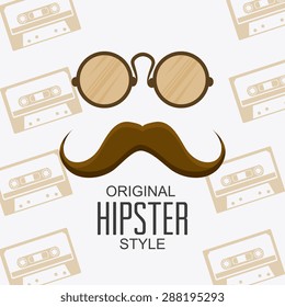 Hipster design over white background, vector illustration.