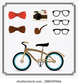 Hipster design over white background, vector illustration.