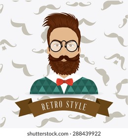 Hipster design over white background, vector illustration.