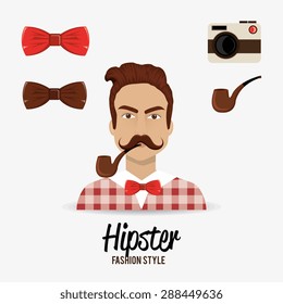 Hipster design over white background, vector illustration.
