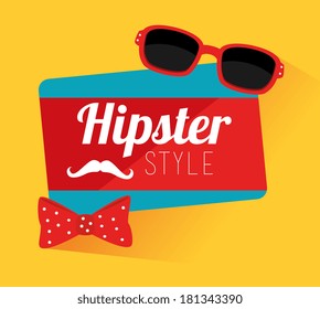 hipster design over yellow background vector  illustration  