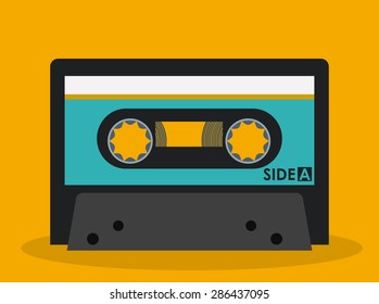 hipster design over yellow background, vector illustration