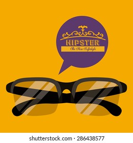 hipster design over yellow background, vector illustration