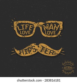 Hipster design, retro concept, grunge design on old background, clean vector