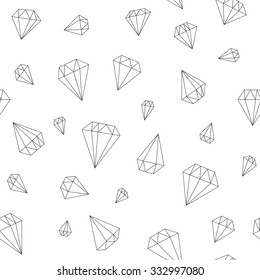 Hipster diamond seamless pattern, white