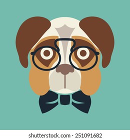 Hipster dog vector illustration
