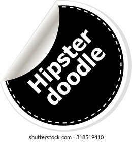 hipster doodle black and white button, like counter notification icon, vector illustration