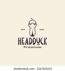 hipster duck long beak logo design vector graphic symbol icon illustration creative idea