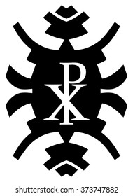 Hipster element. Chi Rho. Christogram on white background