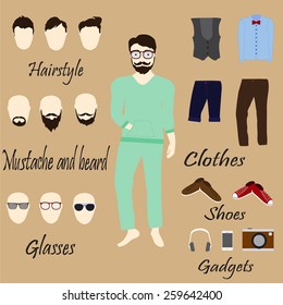 Hipster elements and icons. 