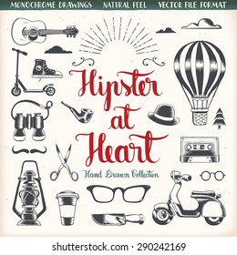 Hipster elements pack
A collection of hand drawn elements (vector design)