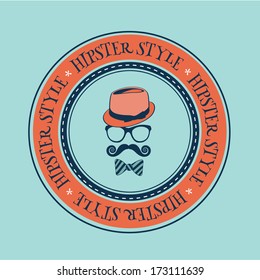 Hipster Emblem. EPS 10 vector, grouped for easy editing. No open shapes or paths.