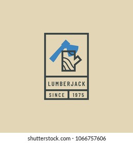 Hipster emblem of forest lovers. Wood camp design template.