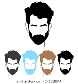 Hipster Face with a beard icon