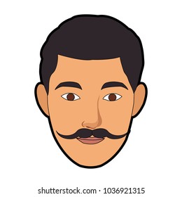 Hipster face cartoon