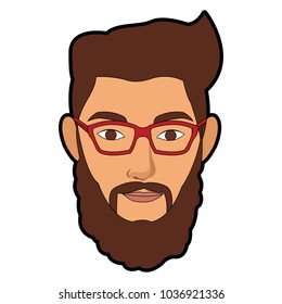Hipster face cartoon