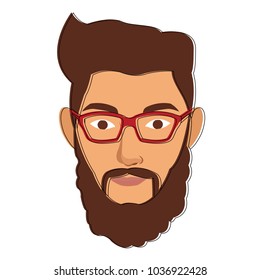 Hipster face cartoon
