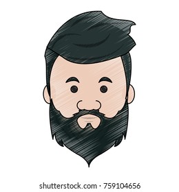 Hipster face cartoon