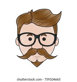 Hipster face cartoon